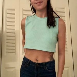 Mint green crop tank